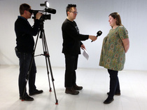 Kirsi Lehtimäki YLE alueuutisten haastateltavana.
(c) Jarkko Kuisma